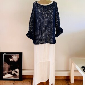 OLD(ITALY cotton/linen n/s knit top