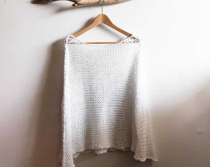 Total White Loose knit Sweater pure cotton