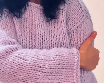 Alpaca sweater, SWEATER in sweet orchid, warm and soft sweater, Piera Romeo Design