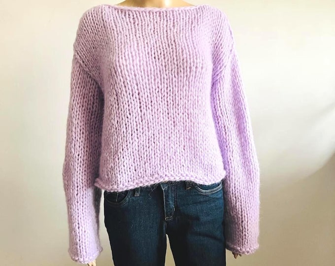 Alpaca sweater, SWEATER in sweet orchid, warm and soft sweater, Piera Romeo Design