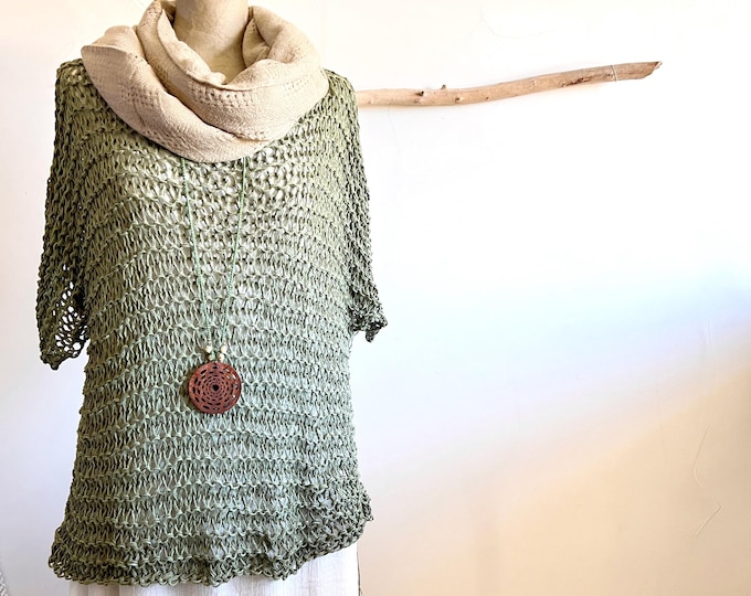 VIVIENNE - Linen top, Slouchy and loose knit top