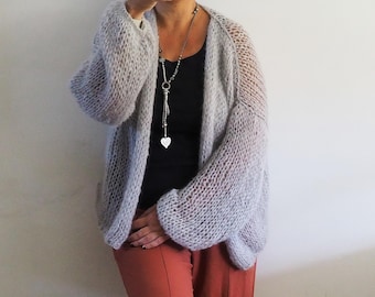 Mohair cardigan, many colors, two sizes hand-knitted mohair jacket