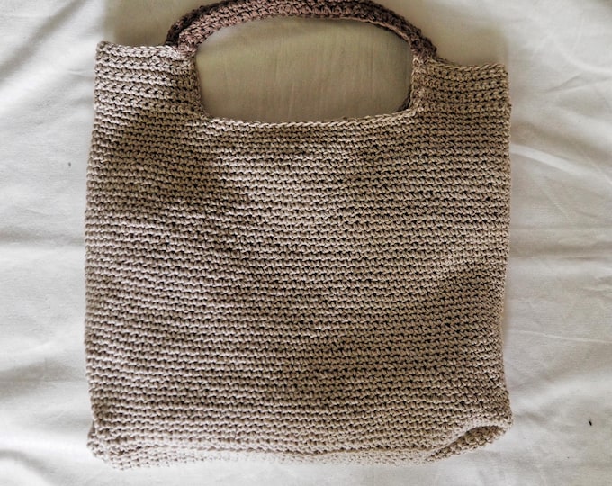 Linen crochet bag, hand bag