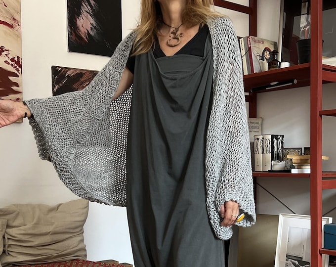Loose knit wool cardigan , cocoon cardigan in all sizes, available in more colors, made by Piera Romeo