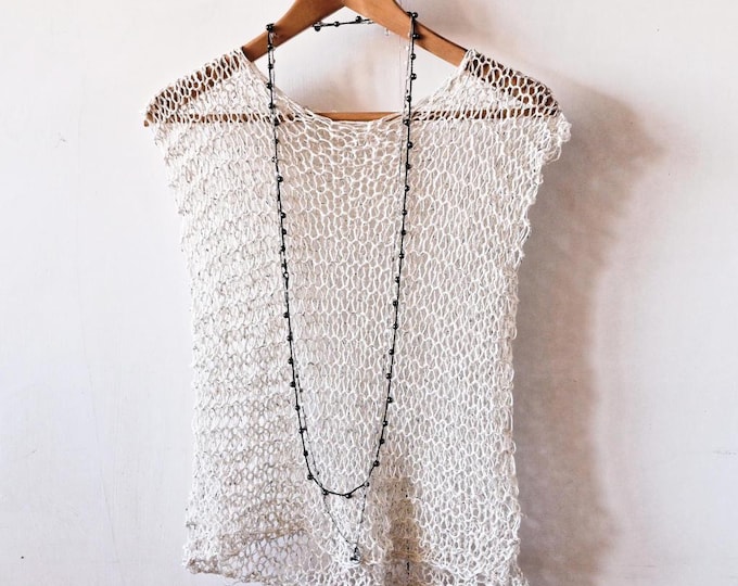 DAISY - Cotton Top, Loose Knit, Hand Knitted,