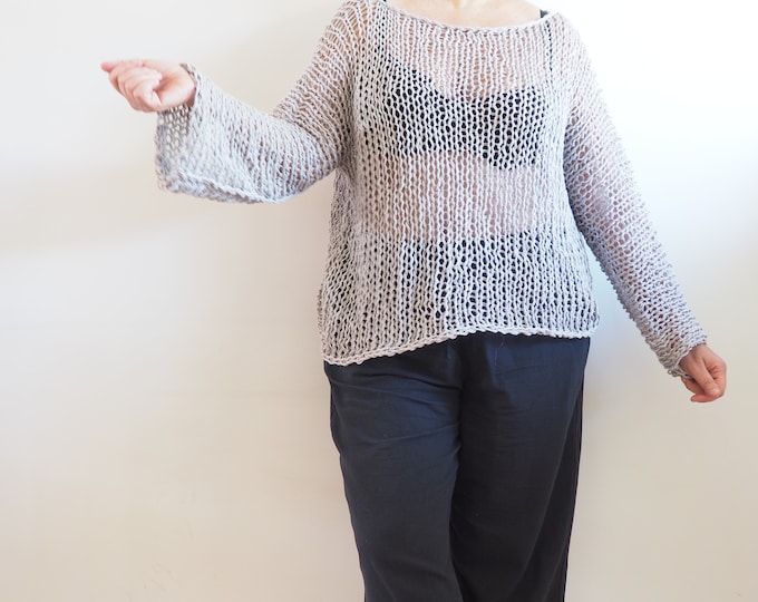 Loose knit sweater 100% cotton , all size, all colors