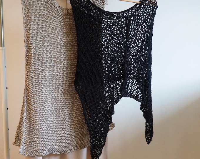 Black  Poncho, Cover up, wedding boho style, all sizes, natural yarn