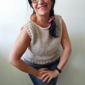 Chunky Knit Alpaca Silk Vest: Handmade Sleeveless Top