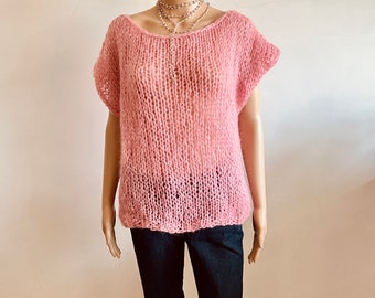 Pink Mohair Top, soft sweater, pink top, warm and light, new design