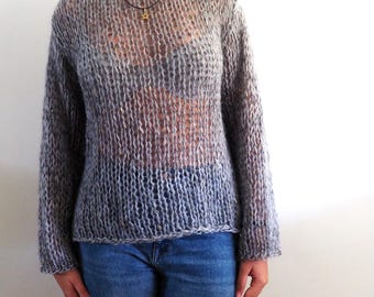 Mohair sweater with silver glitter