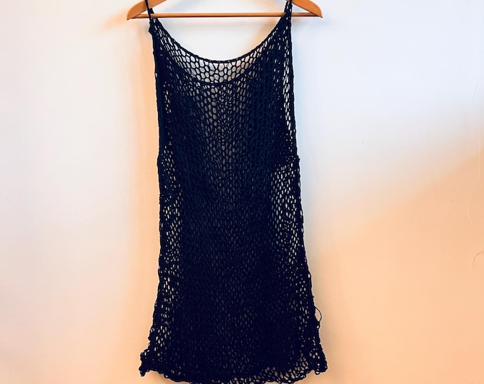 Linen Longuette dress, top sheer
