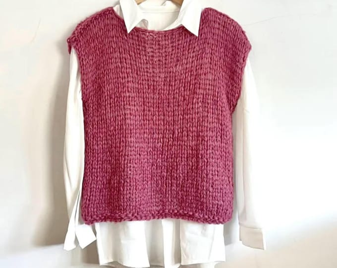 Alpaca silk tee top vest