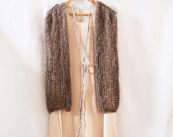 Brown Mohair vest, New Mohair Vest in Nuts Brown - Soft & Luxurious