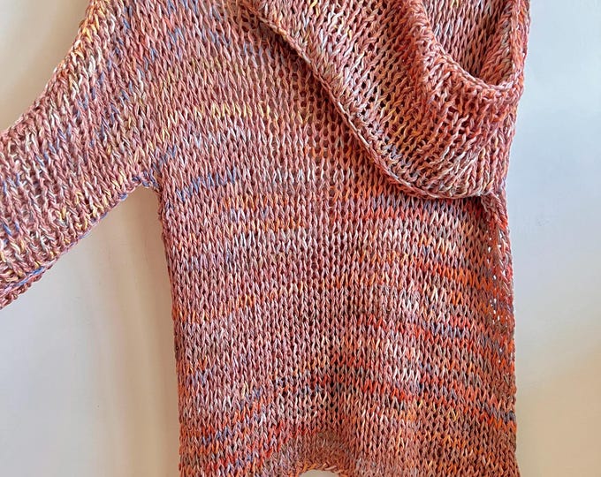 Terracotta melange linen sweater - SPRING SUMMER by Piera Romeo