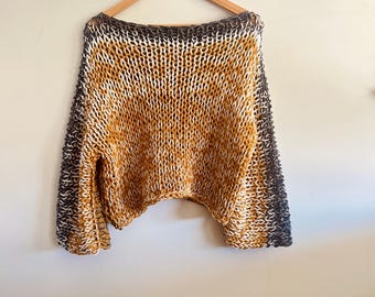 Handmade Alpaca Wool Sweater – Soft Knit Pullover – One Size – Cozy Warm Chunky Jumper – No Acrylic – Slow Fashion Gift for Her