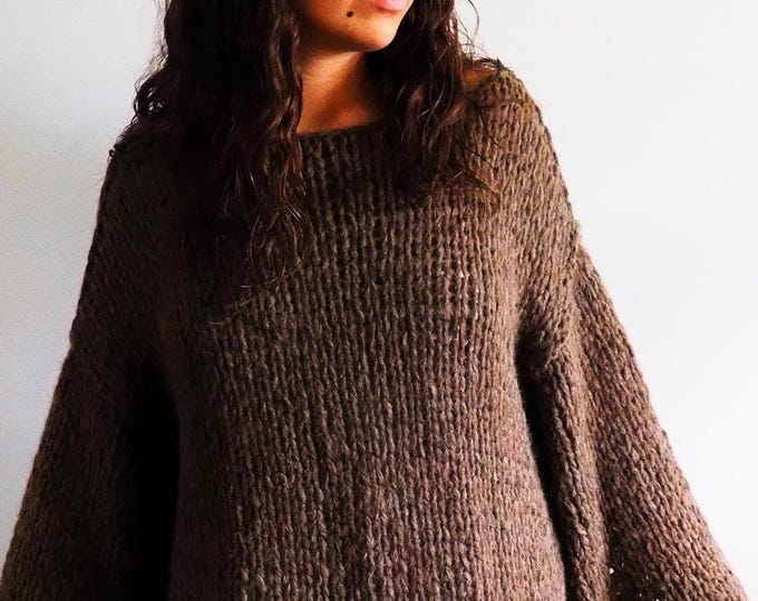 Maglione di alpaca colore marrone, Piera Romeo Design