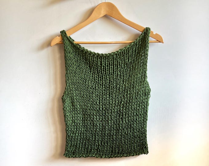 Canotta verde foresta attillata 100% cotone di Piera Romeo