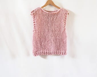 New Alpaca Vest in Pink, vest all size - Vest pink