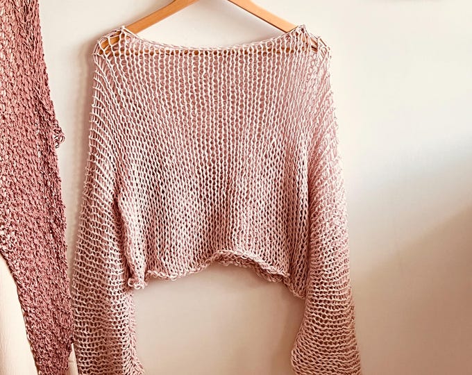 PINK CROPPED  sweater for Summer  by Piera Romeo