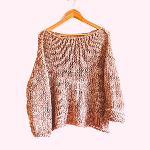 Maglione oversize fatto a mano in alpaca e mohair / Pullover in maglia spessa / Maglione invernale comodo da donna