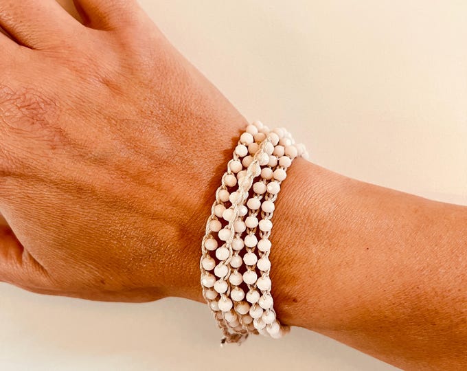 White Crochet necklace by Piera Romeo