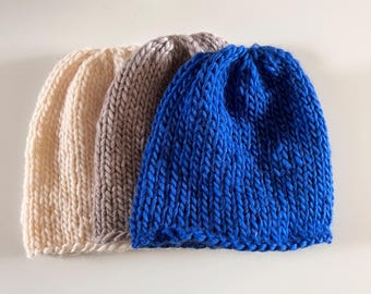 Chunky Wool Beanie: Hand Knit Family Hats - Piera Romeo Design