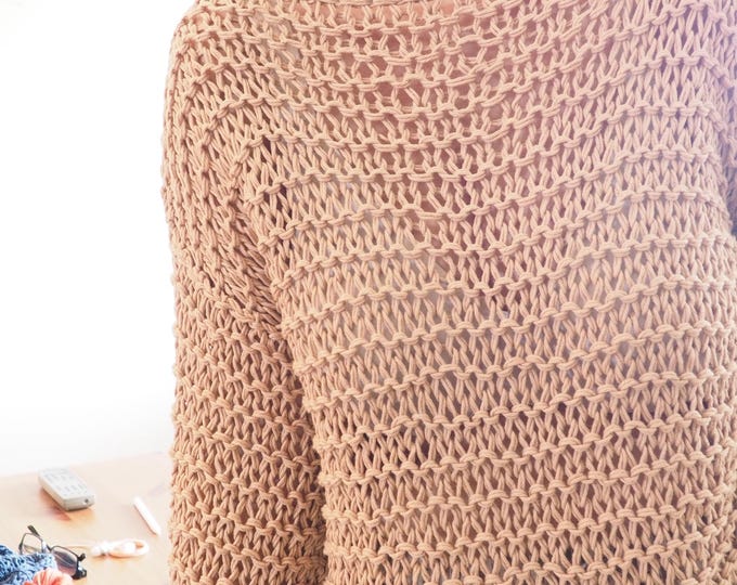 Maglione maglia larga in lino e cotone / Capsule Collection Primavera Estate 2025