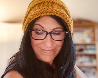 WOOL chunky  HAT - curry - regular fit