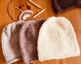 Chunky wool Hat in hazelnut brown color