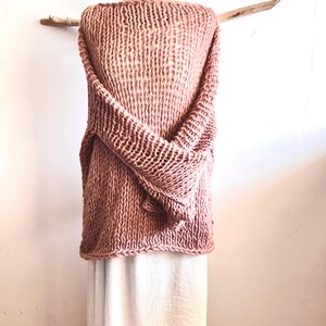 Winter long Sweater in mauve color