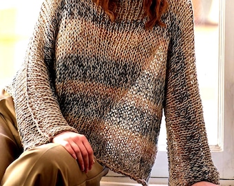 Linen sweater, handmade sweater in linen.