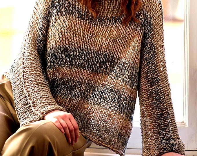 Linen sweater, handmade sweater in linen.