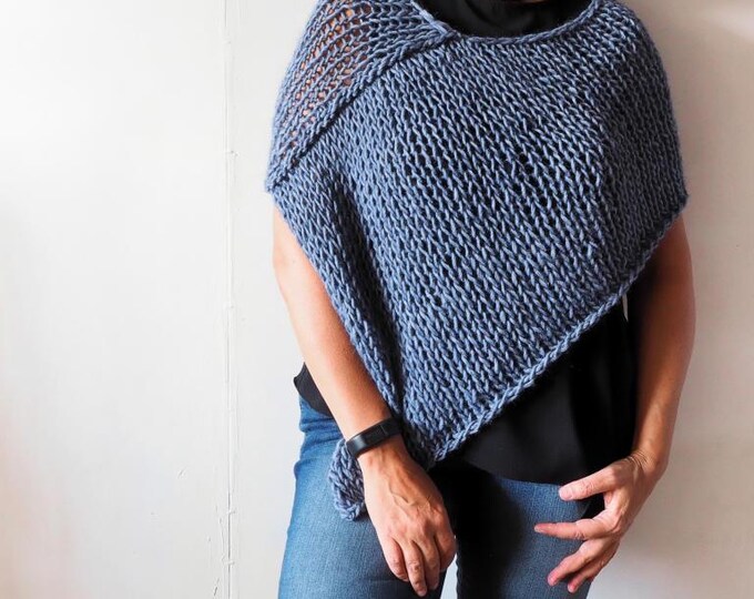 Alpaca denim color Poncho, all sizes, all colors