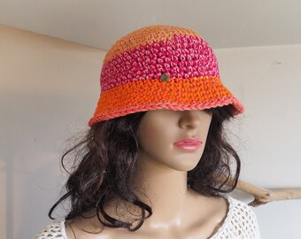 Original crochet Bucket Hat, the real one original bucket hat made in Italy, Summer Edition