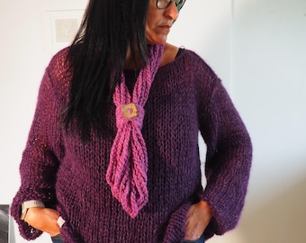 Mohair purple sweater, all sizes, bespoke in all colors