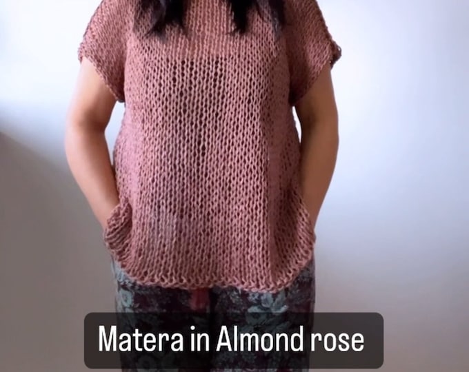 MATERA - tunica in lino rosa mandorla, altri colori, tutte le taglie