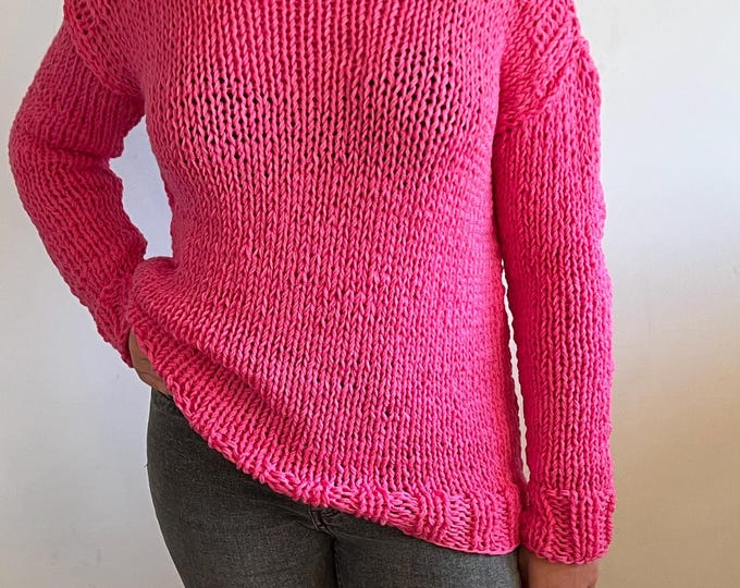 MAGENTA PINK alpaca sweater