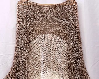 Maglione in lino beige misto maglia larga - Piera Romeo Design