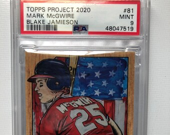 PSA 9 Topps Project 2020 Mark McGwire Blake Jamieson, 1987 Mark McGwire Rookie Card, New with box, Card #81, Oakland As, St. Louis Cardinals