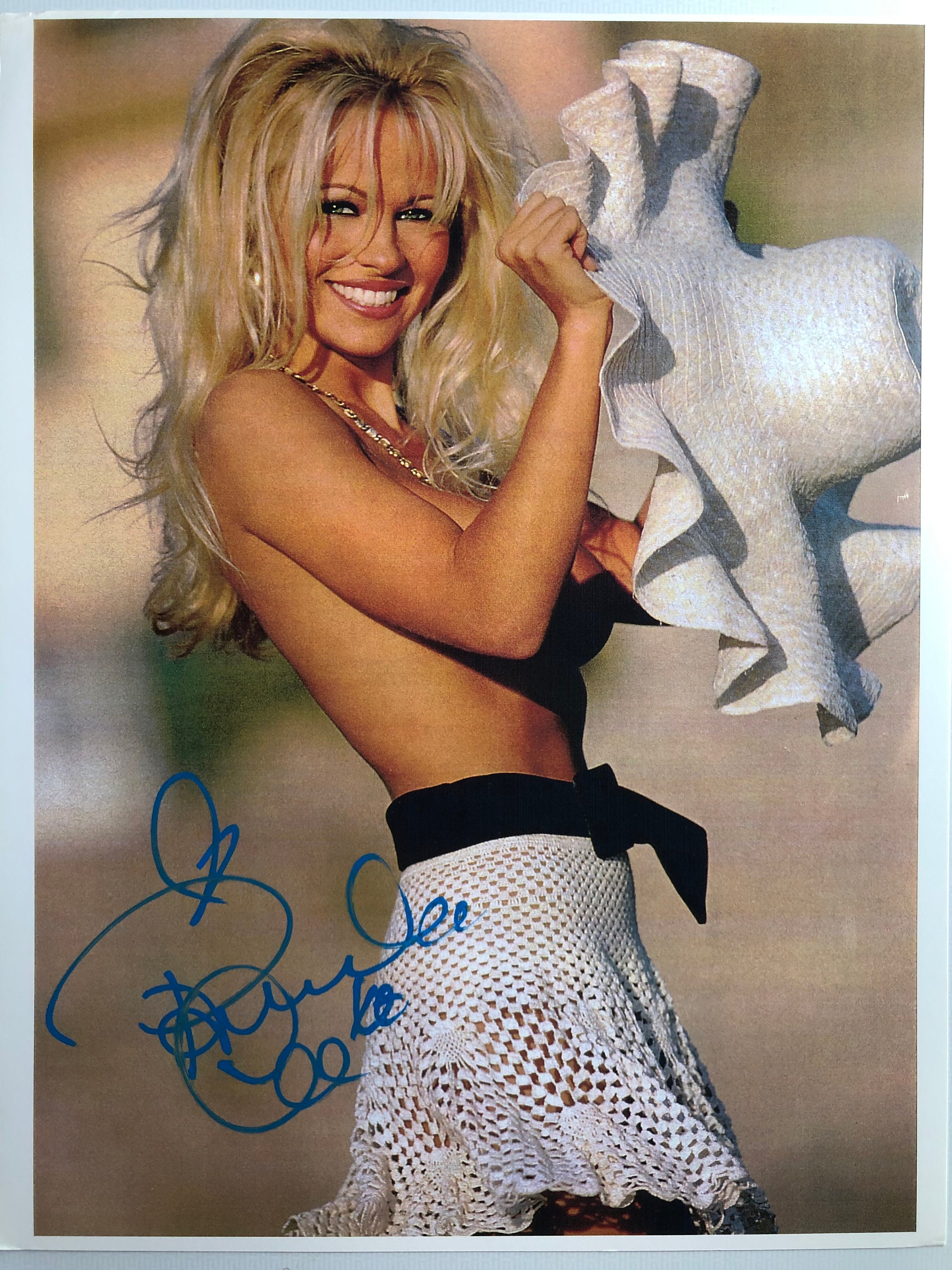 This is an authentic 8.5x11 Photo signed by Pamela Anderson, nude from one ...