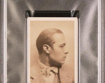 Original 1926 W.D. & H.O. Rudolph Valentino PSA 6 Four Aces Stars of Cinema Tobacco Card, Silent Movie, Latin Lover, Sheik, Hollywood, Cobra