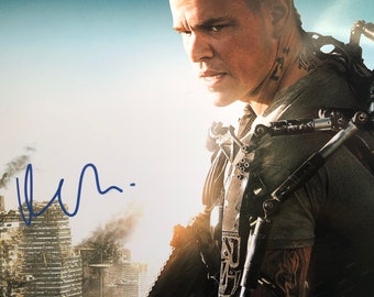 Elysium Authentic Matt Damon Signed Autographed 8x10 Photo, COA Jason Bourne, Good Will Hunting, Ocean's Eleven, Ford v Ferrari, Informant