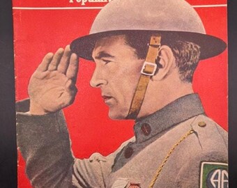 RARE Swedish 1942 Gary Cooper Magazine Levande Livet Sergeant York, Pride of the Yankees, High Noon, The Texan, Alice in Wonderland