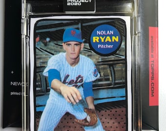 Topps Project 2020 Nolan Ryan Joshua Vides, 1969 Nolan Ryan Rookie Card, Art Card, New with box, Card #87, New York Mets, Texas Rangers