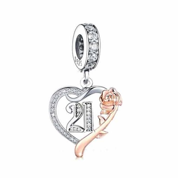 Pandora rose gold 21st charm Clearance