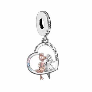 2175L - Genuine Brand New S925 Sterling Silver 'I Love You Little Sister' Dangle Charm Bead - Perfect Gift Idea - Fits all Charm Bracelets