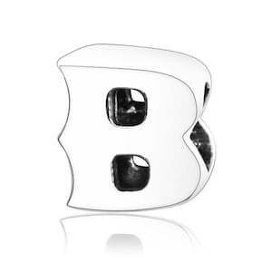 Letra B, dije nuevo en plata de ley con iniciales y alfabeto. Todas las letras están disponibles. S925 genuino. Compatible con todas las pulseras.