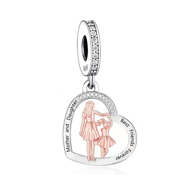 2564 - Genuine Brand New S925 Sterling Silver Mother & Daughter Best Friends Forever Charm - Perfect Gift - Fits all Branded Charm Bracelets