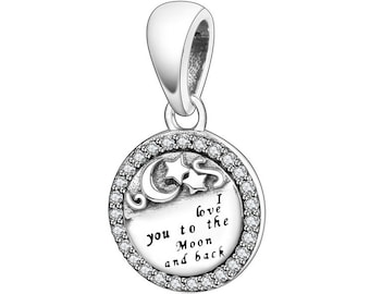 Pandora Moon and Back Charm - Etsy UK