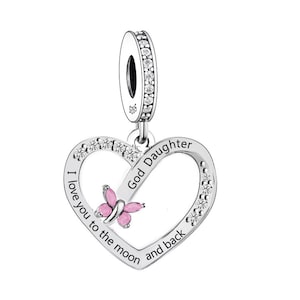 2768-GODDAUGHTER - Genuine Brand New S925 Sterling Silver I Love You to the Moon & Back Goddaughter Charm - Fits Branded Charm Bracelets